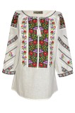 Bluza tip ie dama R24, alb/verde, marime 2XL, Bumbac