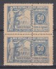 ROMANIA 1931 TIMBRE JUDICIARE TIMBRE FISCALE PENTRU INSTANTE TIMBRU DE PLEDOARIE EMISIUNEA I-a 50 LEI ALBASTRU PERECHE STARE MNH, Nestampilat