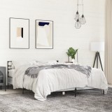 Cumpara ieftin Cadru de pat, gri sonoma, 140x190 cm, lemn prelucrat și metal