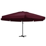 VidaXL Umbrelă soare de grădină, st&acirc;lp din aluminiu, roșu bordo 600 cm