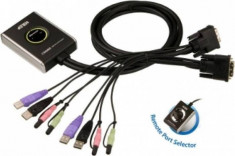 KVM Aten CS682 2 Port USB DVI Audio 2.1 Remote port selector 1.8m foto