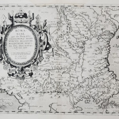 HARTA ROMANIAE, WALACHIA, ABRAHAM ORTELIUS, 1584, GRAVURA