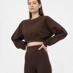 Hanorac crop top fără fermoar și glugă pentru femei