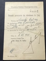 ACTE (3) - Dovada de ramanere in Cluj 1945