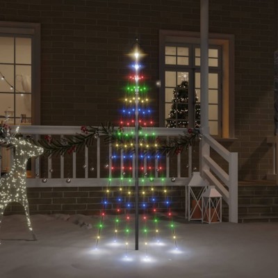 Brad de Crăciun pe catarg, 108 LED-uri, multicolor, 180 cm foto