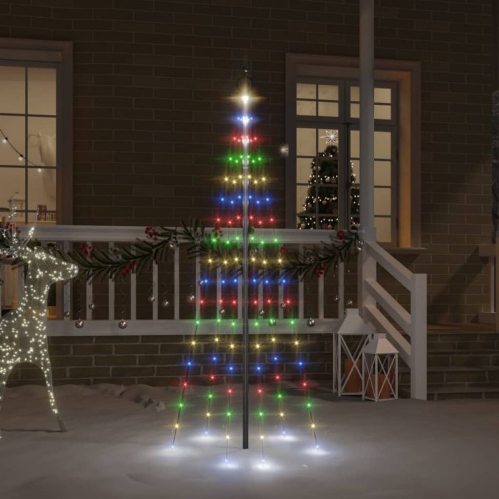 Brad de Crăciun pe catarg, 108 LED-uri, multicolor, 180 cm