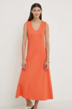 Marc O&#039;Polo rochie culoarea portocaliu, midi, evazati