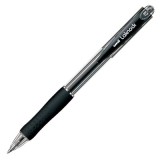 Pix cu bila Uni-ball Laknock SN-100, 0. 7mm, cu mecanism, corp transparent, grip cauciucat in culoarea scrisului, negru