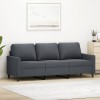 VidaXL Canapea cu 3 locuri, gri &icirc;nchis, 180 cm, material catifea 359210