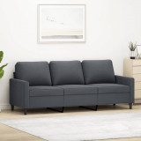 Gossi canapea cu 3 locuri, gri inchis, 180 cm, material catifea
