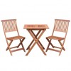 Set pliabil masa cu 2 scaune pentru balcon, Strend Pro Caracas, lemn de meranti, max.150 Kg, maro