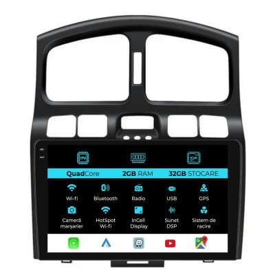 Navigatie Dedicata Hyundai Santa Fe (2000-2006), 9Inch, 2Gb Ram, 32Gb Stocare, Carplay foto
