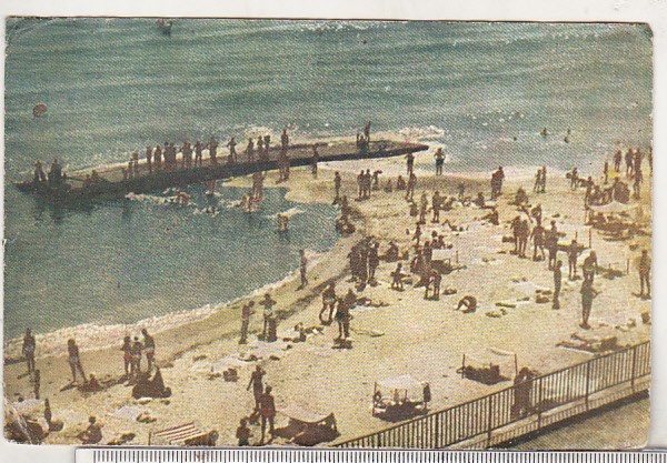bnk cp Eforie - Plaja - uzata 1960 - marca fixa