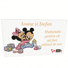 Marturie botez personalizata, Minnie &amp;amp; Mickey, cu magnet - ILIF204010- 23h Events foto