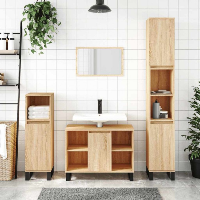 vidaXL Dulap pentru baie, stejar sonoma, 80x33x60 cm, lemn compozit 831631