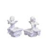 Set doua sfesnice ingeras din portelan alb PK-21, Decorative