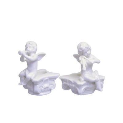 Set doua sfesnice ingeras din portelan alb PK-21 foto