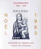 RWANDA 1983 - Craciun-PICTURA Raphael-1 S/Sh-Nedant.** - RW 097