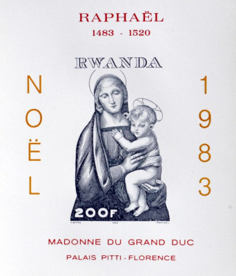 RWANDA 1983 - Craciun-PICTURA Raphael-1 S/Sh-Nedant.** - RW 097 foto