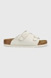 Birkenstock papuci din piele Zurich femei, culoarea gri, 1025008