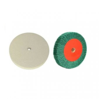 Disc polizat ,slefuit metal si lemn , pasla alba si disc verde ,diametru 150 mm , pachet 2 piese foto
