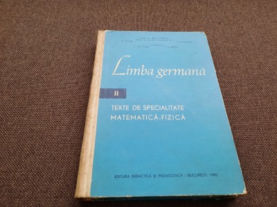 Limba germana: Texte de specialitate matematica-fizica 2 - Jean Livescu RF13/1 foto