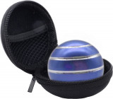 Jucarie de birou giroscop Premium, spinner, antistres, anxietate, ADHD, forma sferica, 54 mm, Aluminiu, Albastru