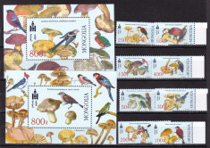 Mongolia 2003 fauna pasari si ciuperci MI 3439-46 + 2 bl.335, 336 MNH w56 foto