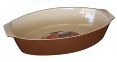 Tava ceramica oval cu manere CERUTIL 34x21x7,5cm tabaco Cerutil foto