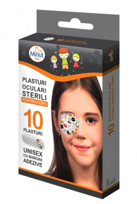 PLASTURI PENTRU OCHI COPII DESEN MINUT 10BUC foto