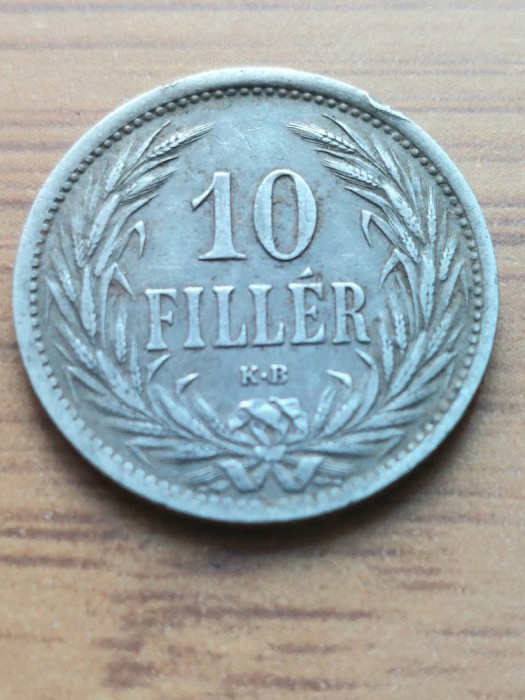 Moneda Ungaria 10 Filler 1909