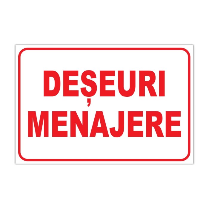 Indicator informare &bdquo;Deșeuri menajere&rdquo;