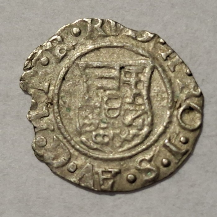Ungaria 1 denar 1590 KB argint Rudolf ll