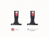 Lampa LED Gabarit Auto 12-24V, Brat Mediu YP-142, Rosu/Alb, Universal, Camion, Remorca