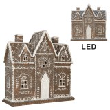 Casuta Turta Dulce polirasina alba maro, led 26x10x25 cm