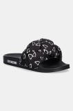 Love Moschino papuci femei, culoarea negru, JA28312G0MIW100B