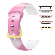 Curea silicon, compatibila Apple Watch 9|8|7|6|5|4|3|2|1 Series, 41mm|40mm|38mm, Quick Release, Pink Powder