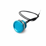 Buton tactil piezoelectric SPST, 19mm, albastru, NO, 12-24V DC, 0.2A, IP67, impuls (trigger)