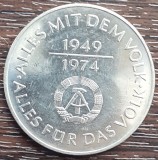 (M199) MONEDA GERMANIA DEMOCRATA (RDG, DDR) -10 MARK 1974, COMEMORARE 25 ANI DDR