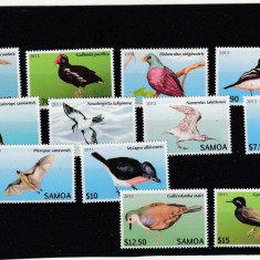 Samoa 2013-Fauna,Pasari,Specii amenintate,serie 12 val.,MNH,Mi.1105-1116