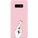 Husa silicon pentru Samsung Galaxy S10 Lite, Pink Finger Cross
