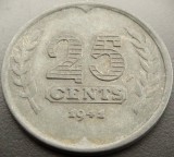 Cumpara ieftin Moneda istorică 25 CENTS - OLANDA, anul 1941 * cod 5112, Europa, Zinc