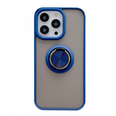 Husa de protectie Flippy compatibila cu Apple iPhone 13 Pro Max,Defender cu prindere inel,Albastru foto