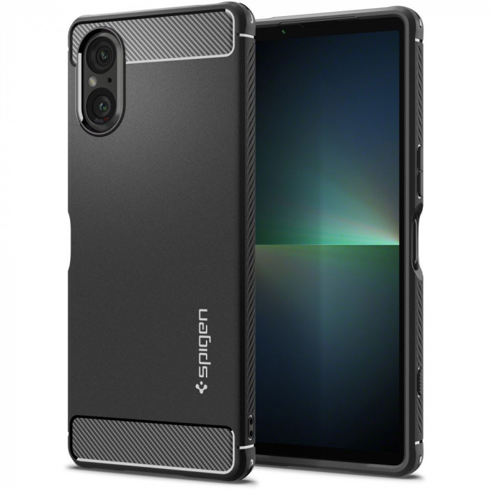 Husa pentru Sony Xperia 5 V, Spigen Rugged Armor, Black