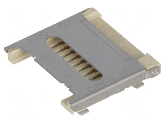 Conector pentru carduri microSD ecranat cu m&acirc;ner articulat