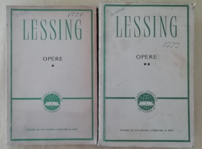 myh 712s - Lessing - Opere - doua volume - ed 1958 foto