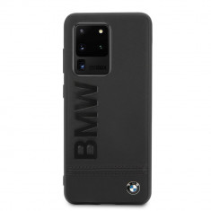 Husa BMW din Piele Naturala pentru Samsung Galaxy S20 Ultra 6.9&amp;quot;, Signature Logo Collection, Negru foto