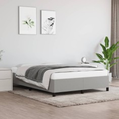 vidaXL Cadru de pat fără saltea, gri deschis, 140x200 cm, textil