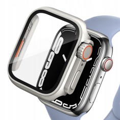 Carcasa 2in1 + sticla calita pentru Apple Watch 7/8 45MM, argintiu foto