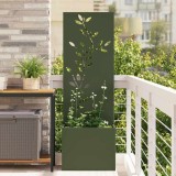 vidaXL Ghiveci de Grădină cu Panou Decorativ Olivengr&oslash;nn 50 x 140 cm